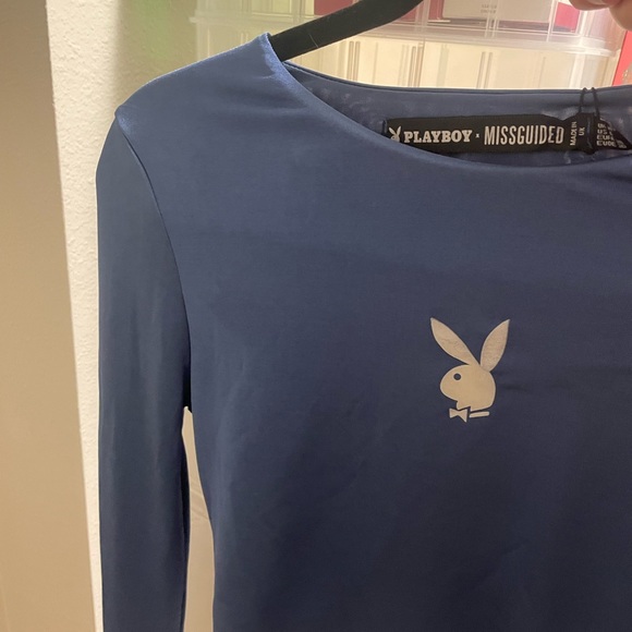 PlayBoy Dark Blue Crop Long Sleeve *Minor Flaws* - Picture 5 of 9